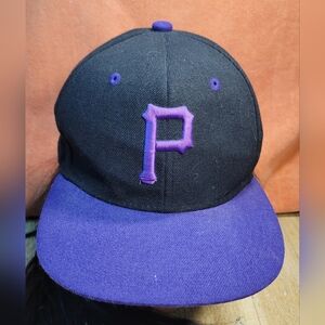 City Hunter Black Purple Pittsburgh Pirates Flat Brim Snapback wool Hat